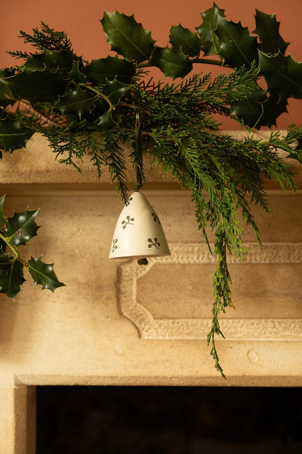 Botanic Ceramic Hanging Bell - Berry or Moss