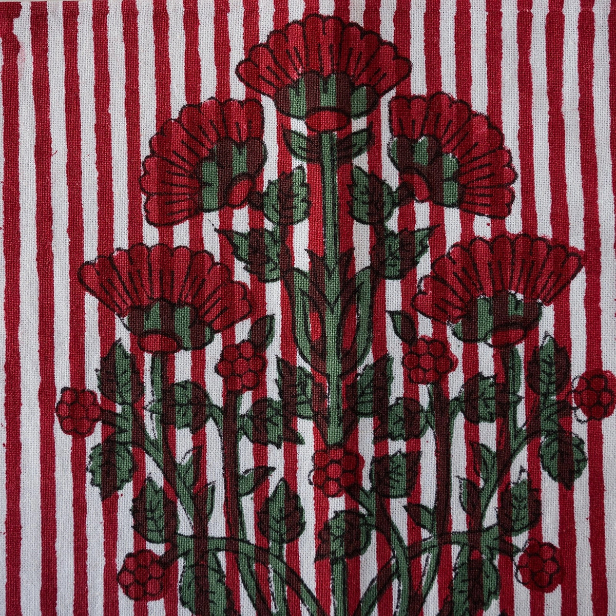 Winterberry Stripe Set of 6 Cotton Napkins