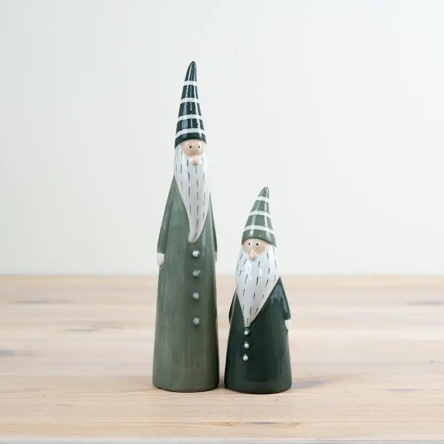 Green Santa Ornament, 2 sizes