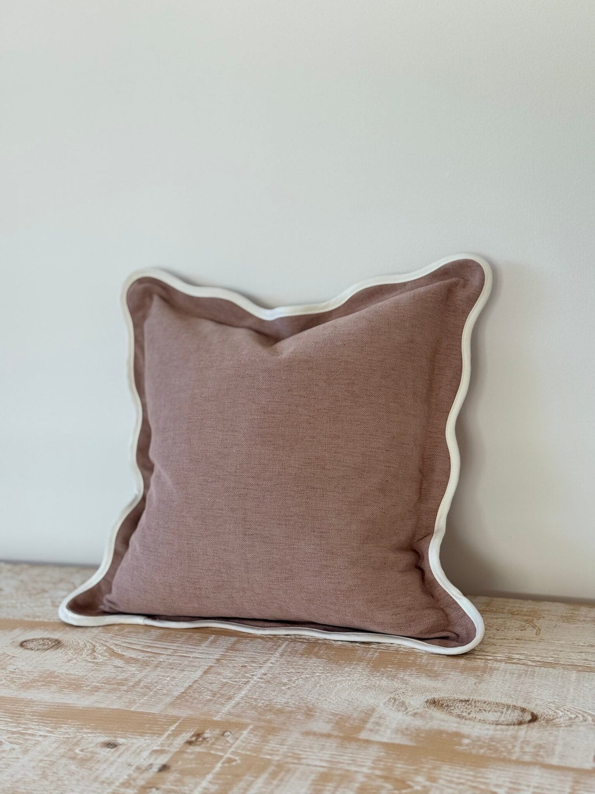 Chloe Dusty Pink Scalloped  2 sizes - Linen Blend