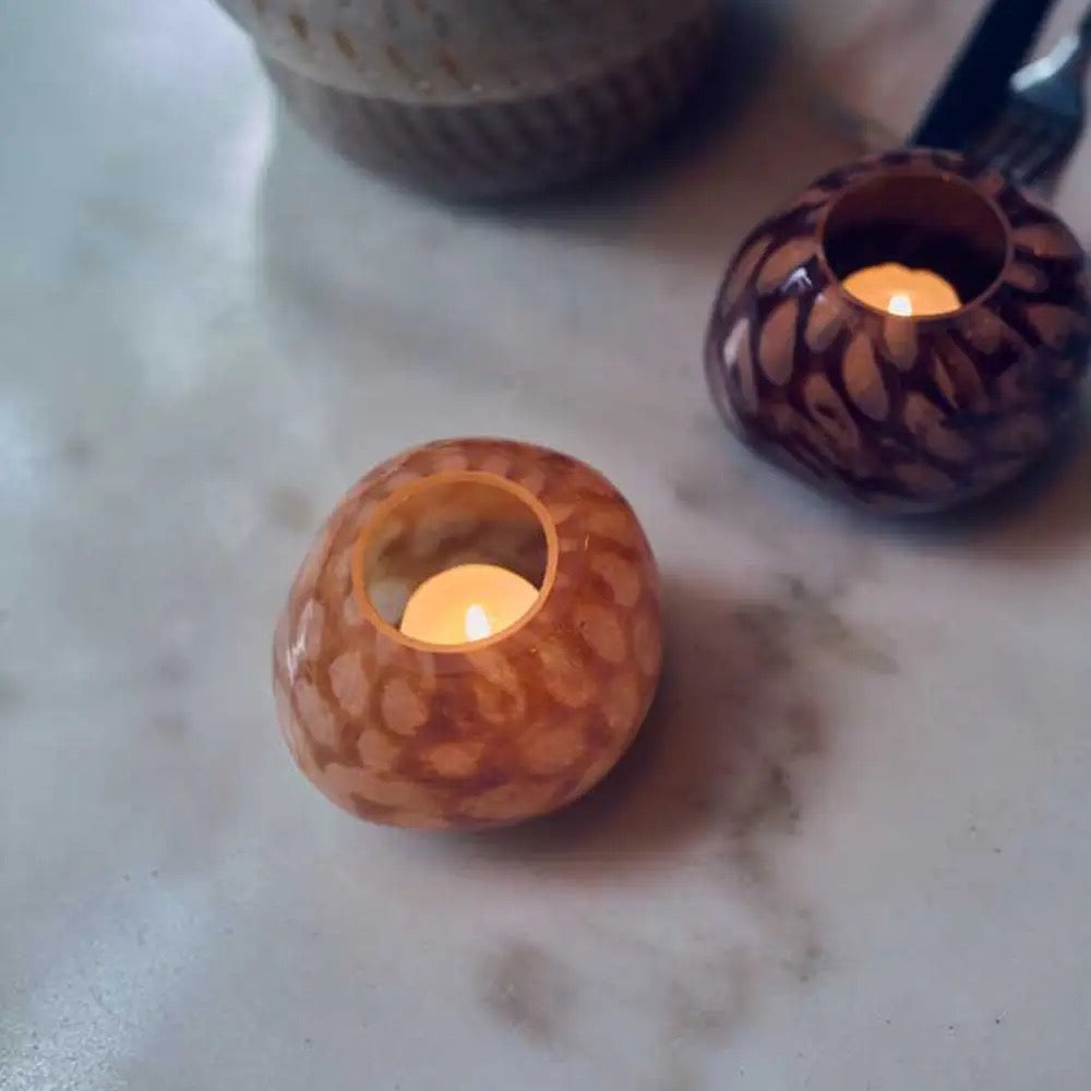 Abigail Ahern - Nila Glass Candle Holder - Honey