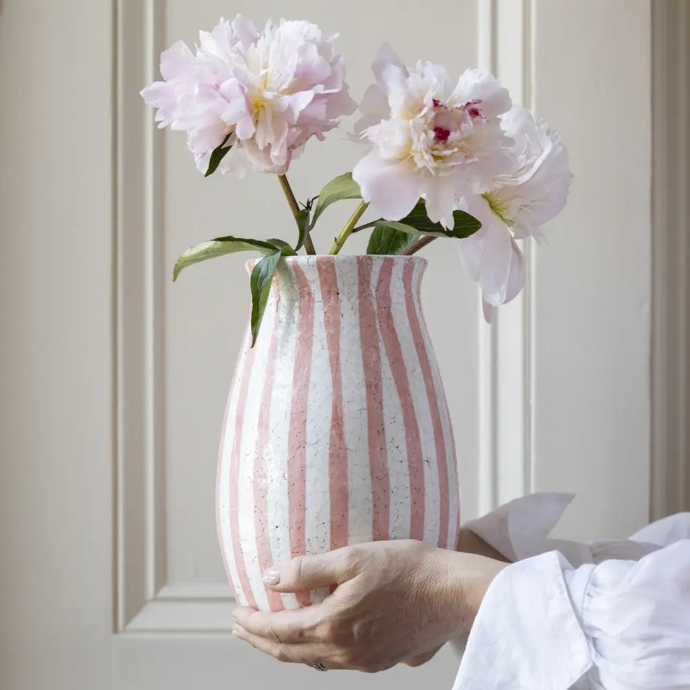 Striped Vase Pink