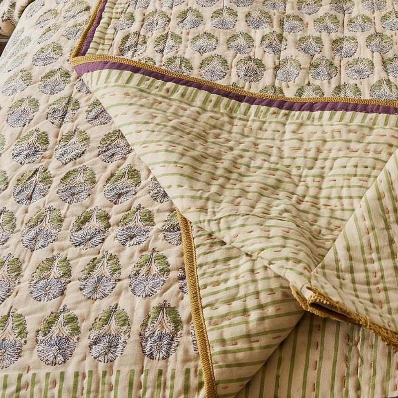 LILA KANTHA BEDSPREAD/ PILLOW SHAM