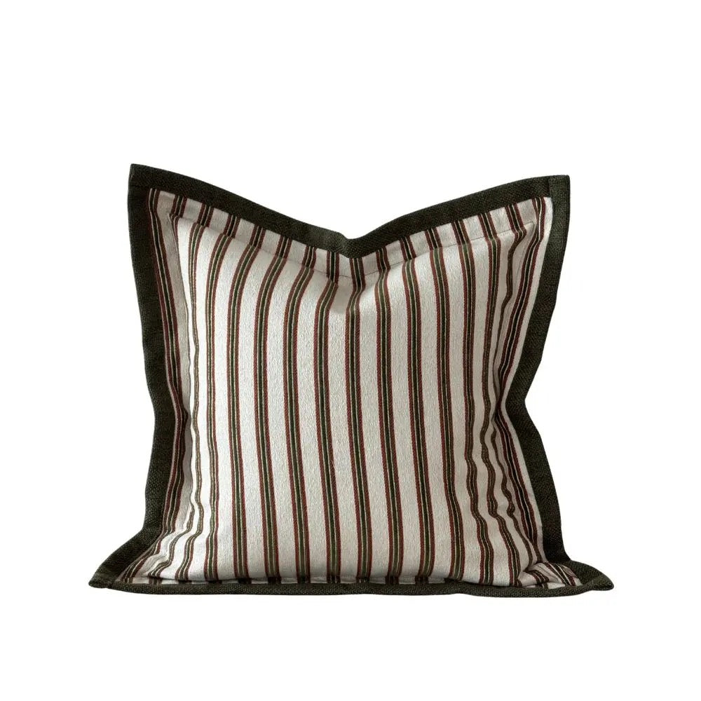Fleur Olive and Terracotta Stripe Cushion - 2 sizes