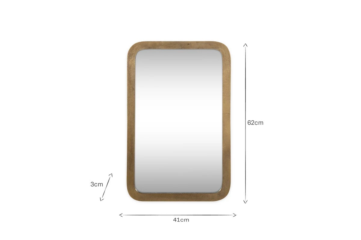 NKUKU Ungura Rounded Mirror - Antique Brass - Small