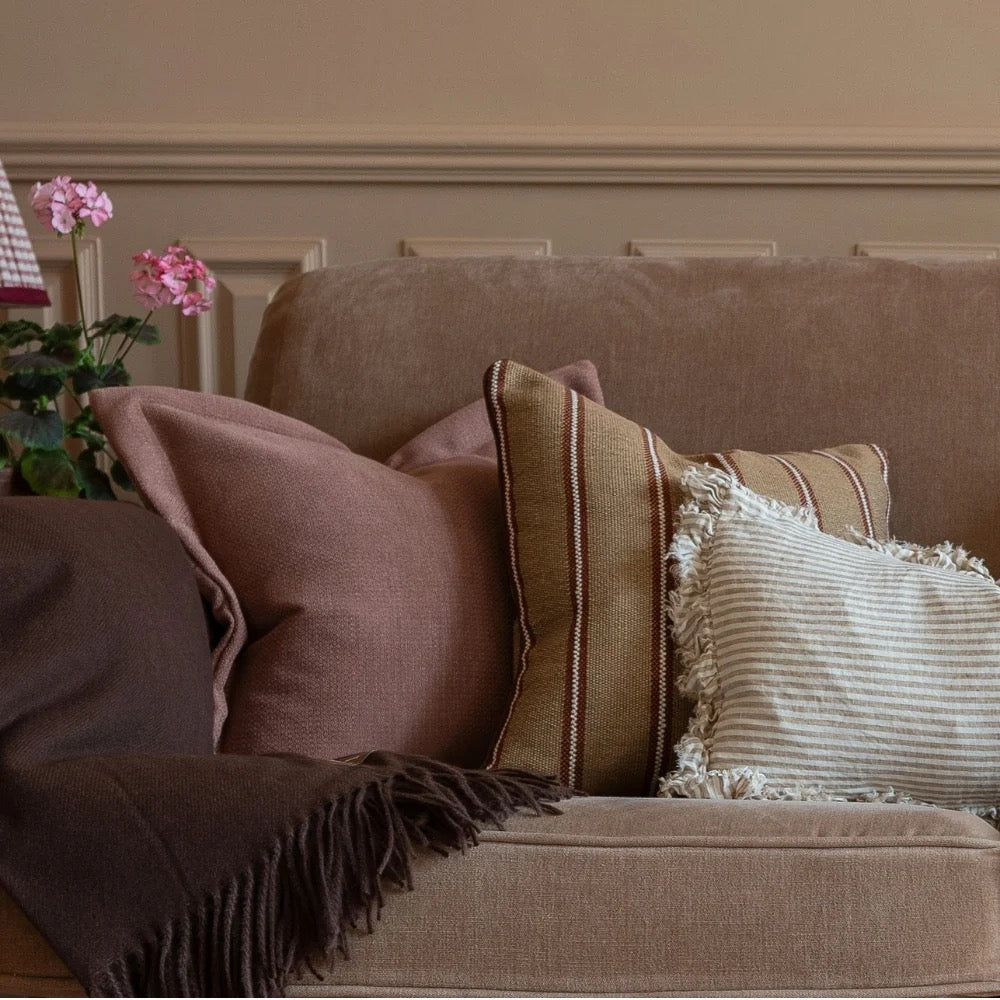 Zara Chestnut Stripe Cushion 45x45cm