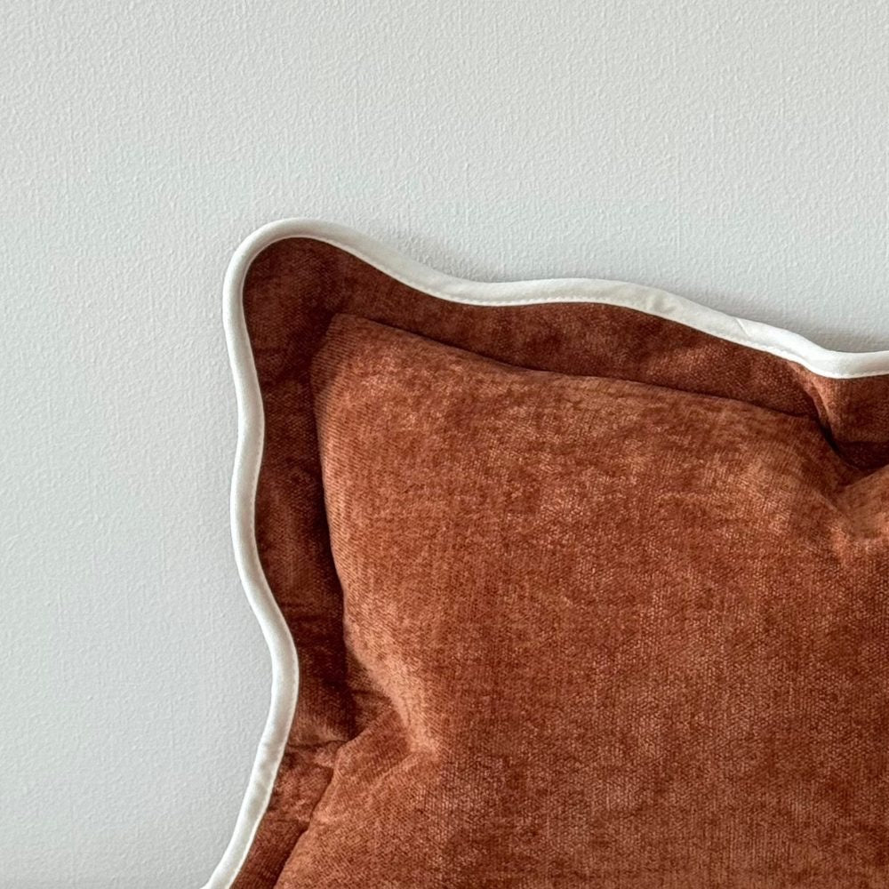 Chloe Rust Scalloped Edge Cushion 2 sizes