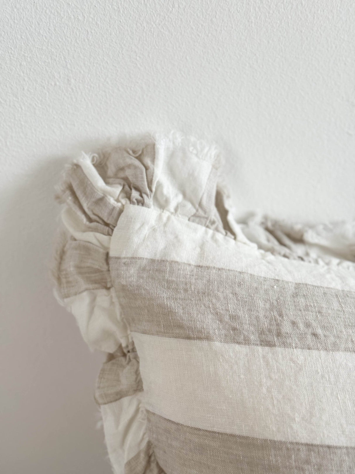 Hallie Natural Wide Stripe Cushion, 2 sizes