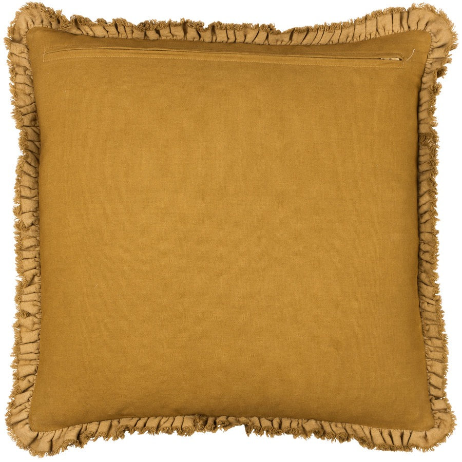 Bertie Washed Cotton Velvet Cushion Saffron