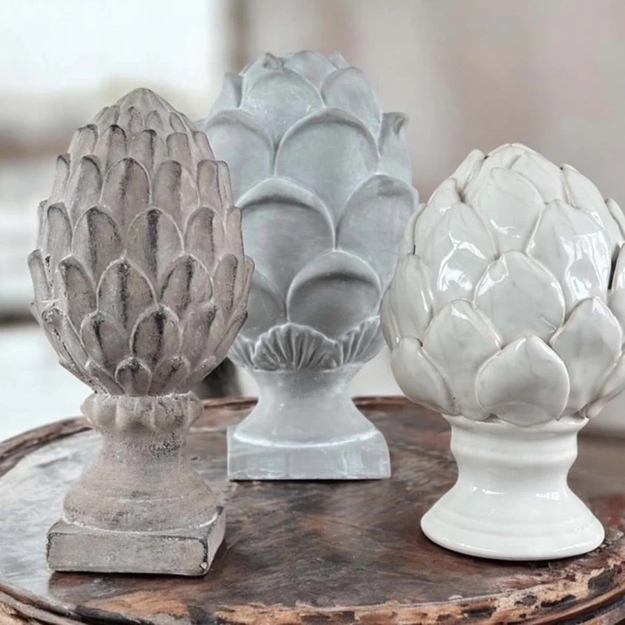 IVORY CERAMIC ARTICHOKE (SMALL)