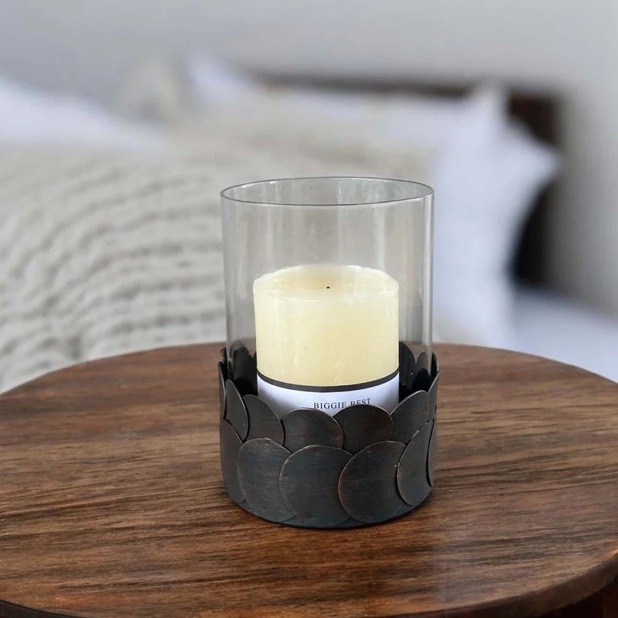 DRAKE GUNMETAL CANDLEHOLDER