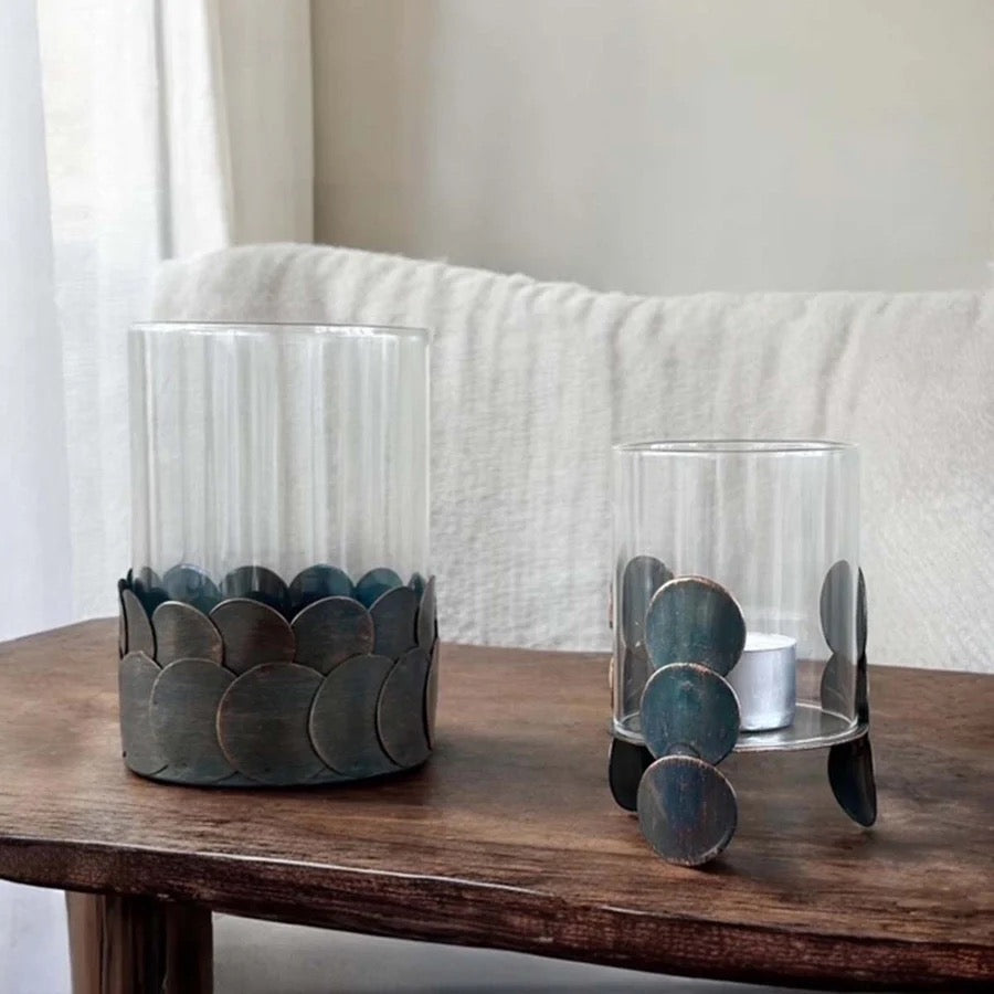 DRAKE GUNMETAL CANDLEHOLDER