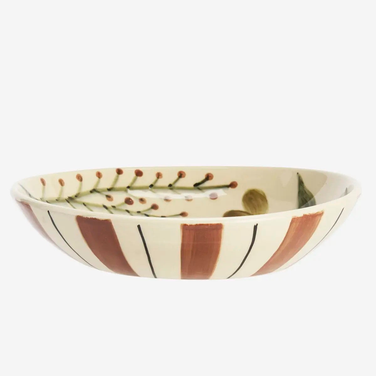 HAND-PAINTED STONEWARE TRAY/BOWL