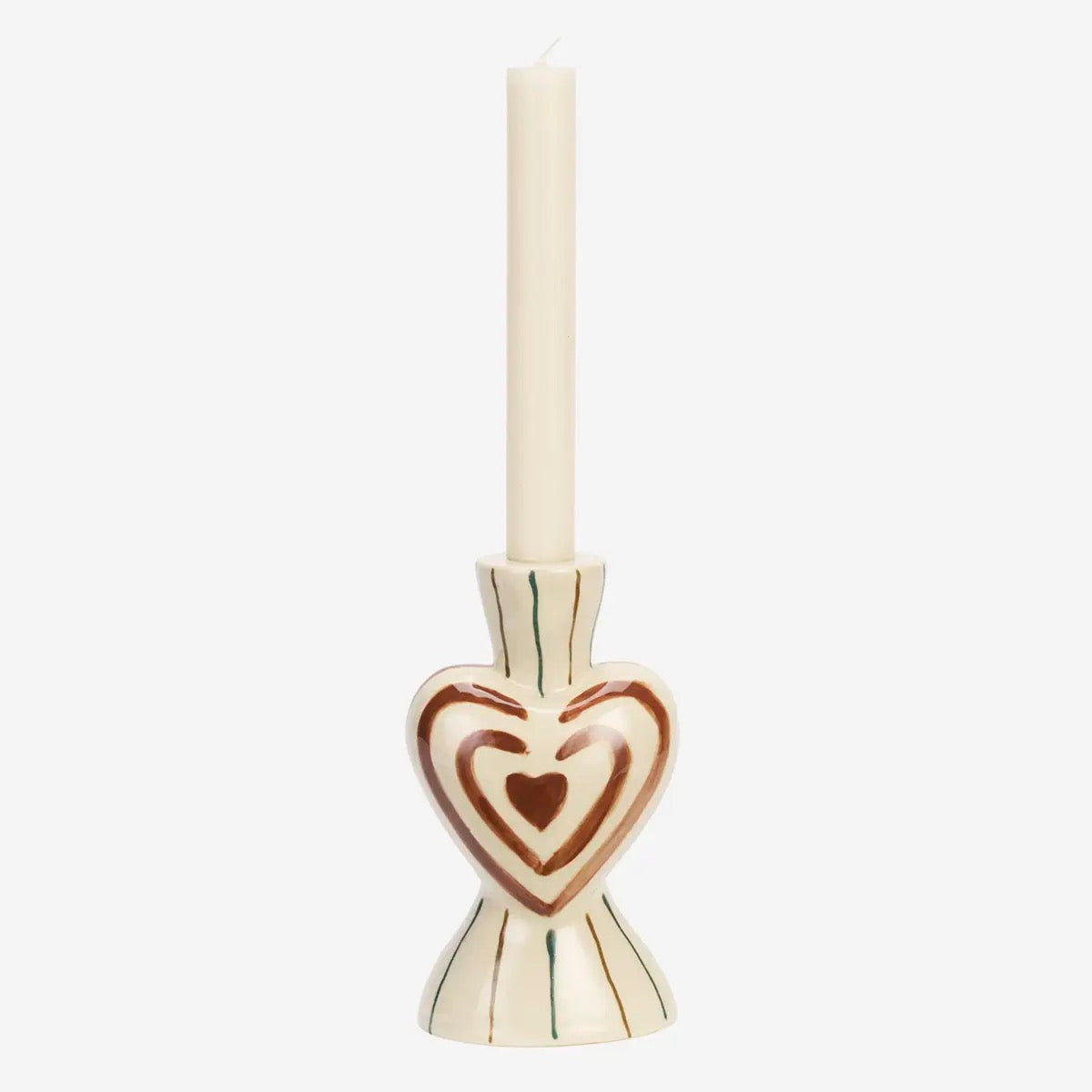 HAND-PAINTED CANDLE HOLDER W/ HEART