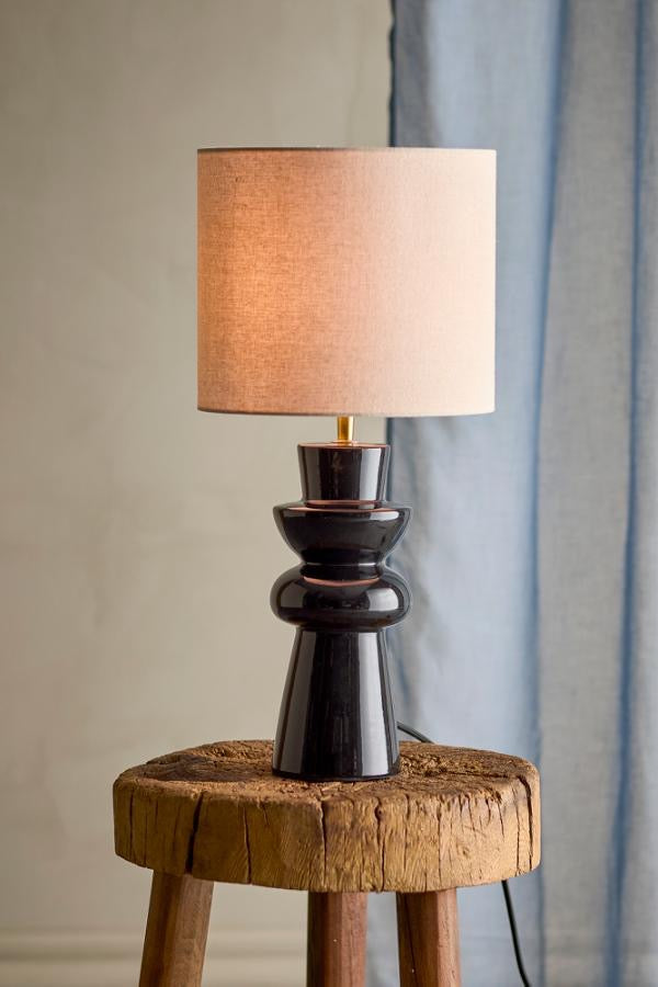 Lio Table lamp, Black, Stoneware