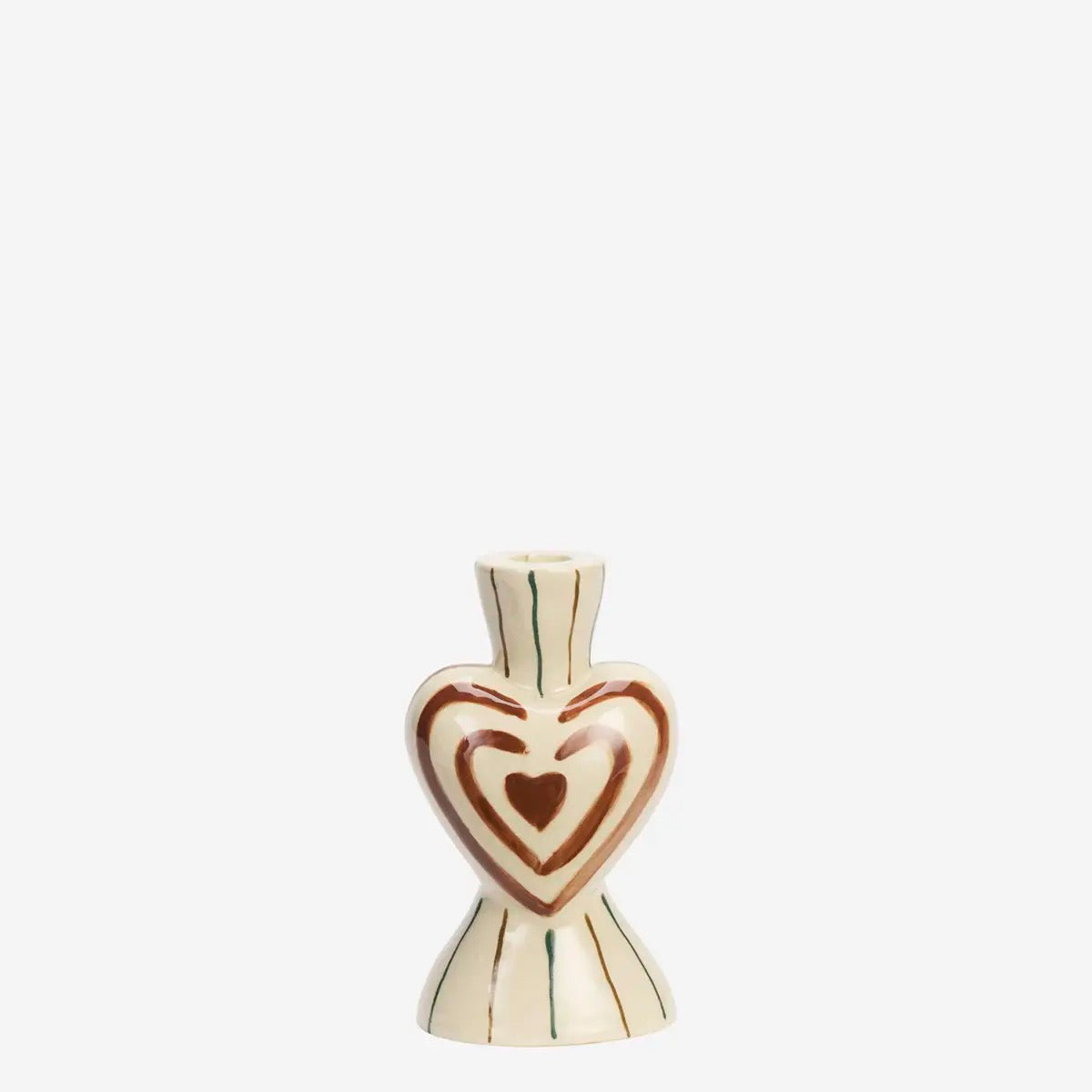 HAND-PAINTED CANDLE HOLDER W/ HEART