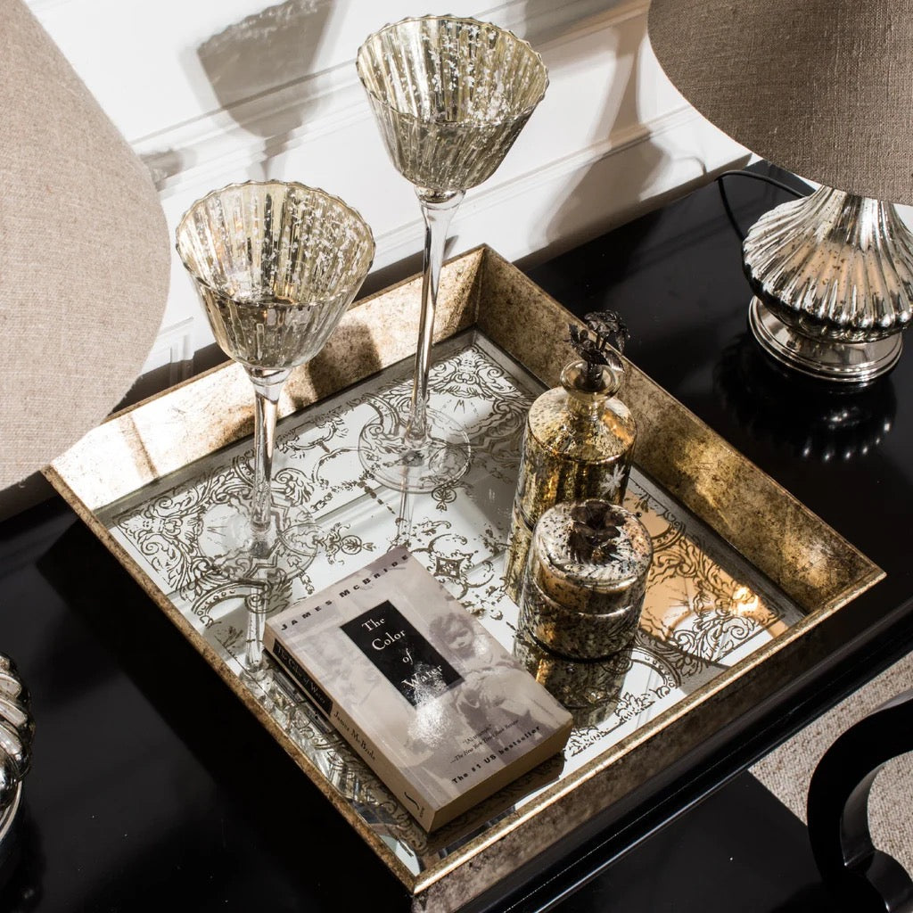 WALTHAM SQUARE MIRRORED DECORATIVE TRAY