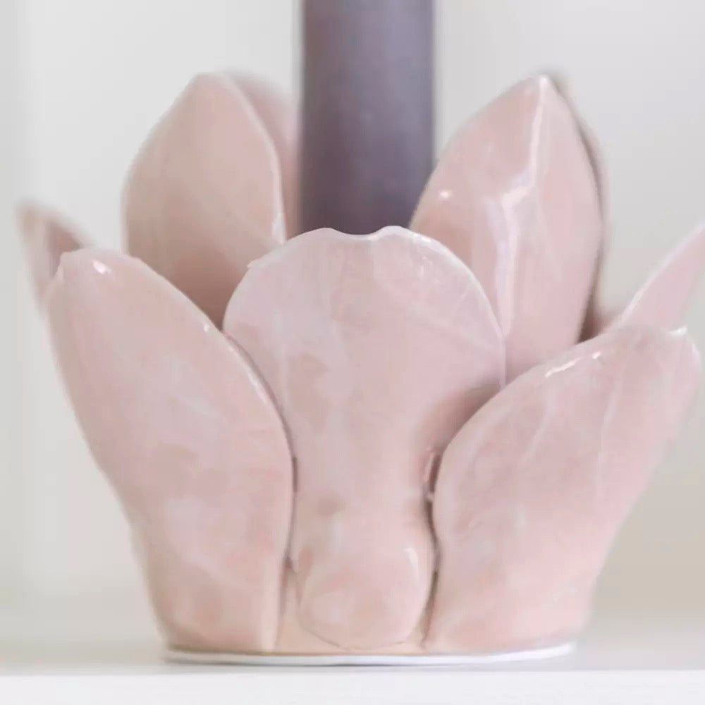 Candle Holder Petals Blush Small