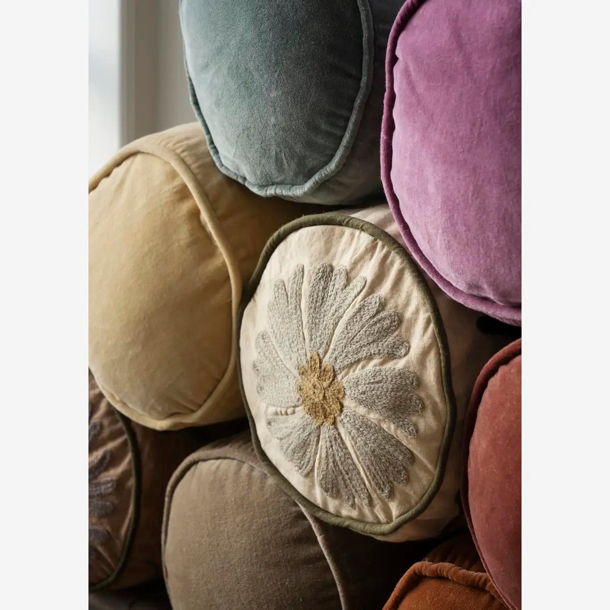 VELVET BOLSTER CUSHION 50CM - DUSTY GREEN