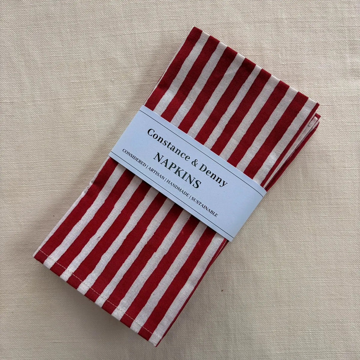 DAMSON STRIPE set of 4 cotton napkins