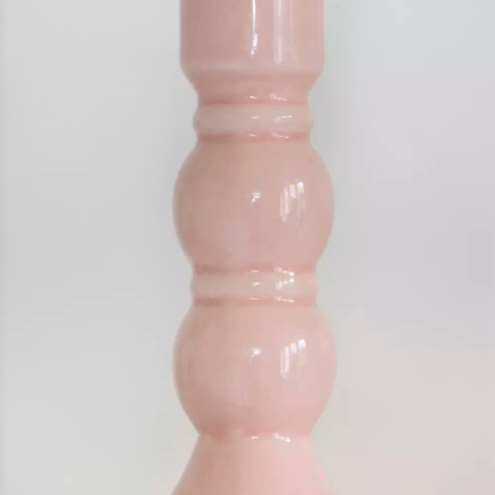 Candle Holder Blush Crackle Large