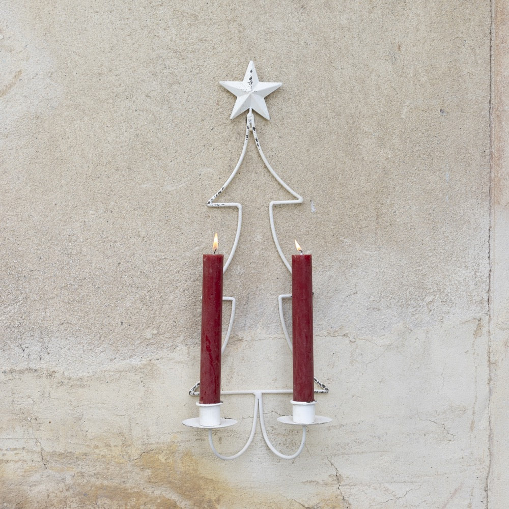 Festive Candle Holder Antique White