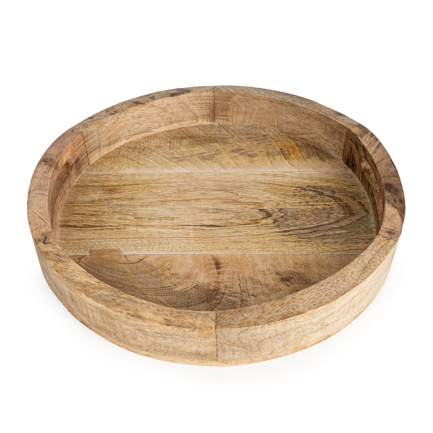 30cm Round tray plain mango wood - Natural finish