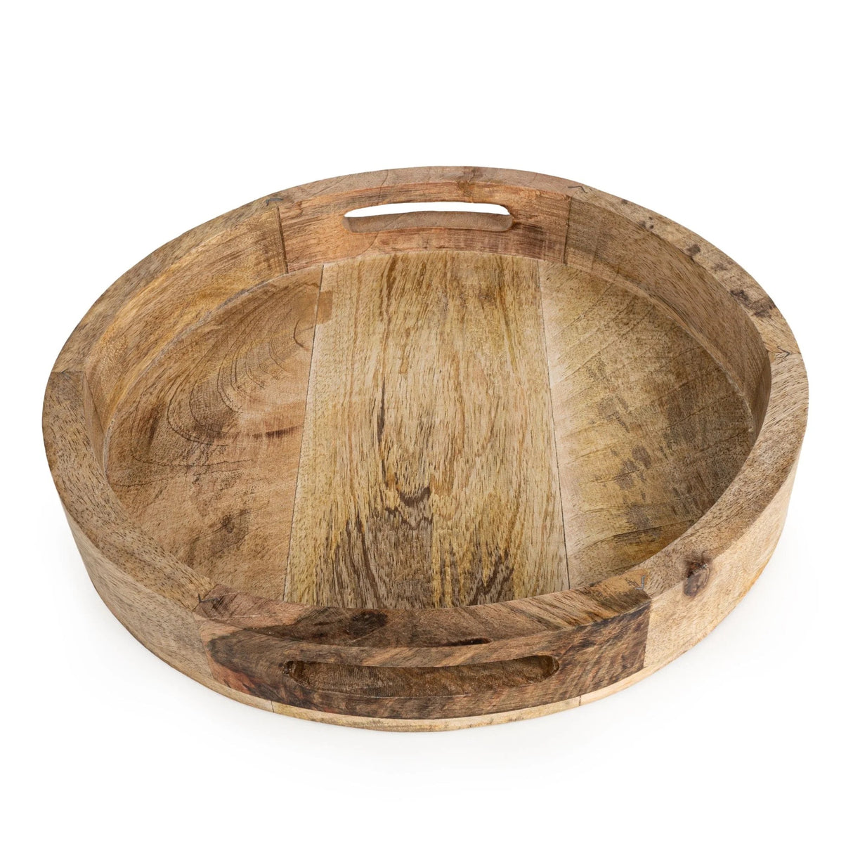 30cm Round tray plain mango wood - Natural finish