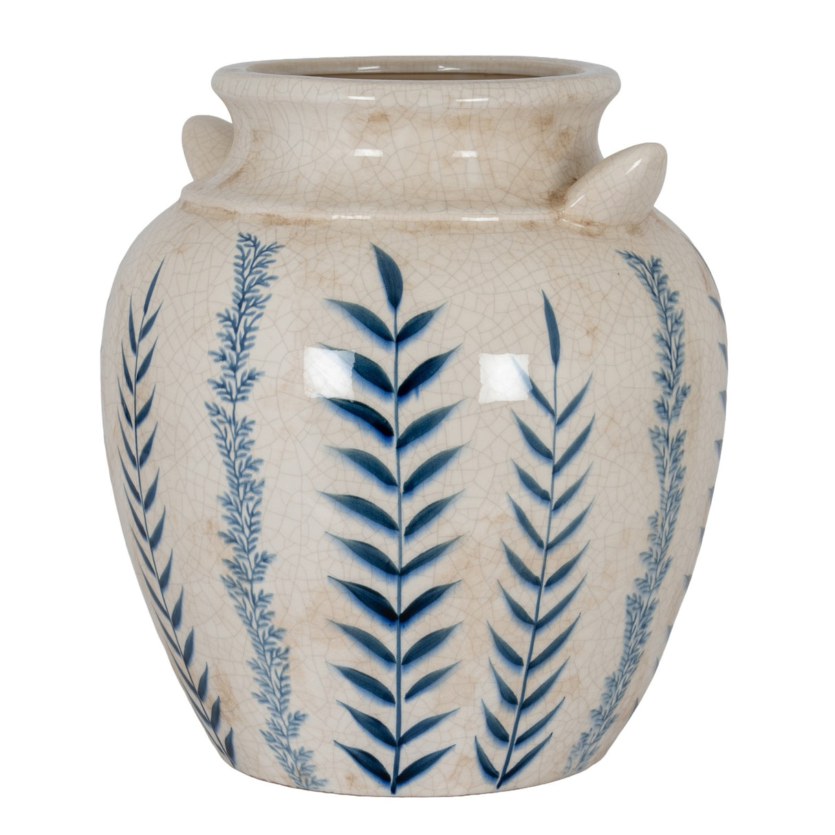 Blue Flora Amphora Vase - Large