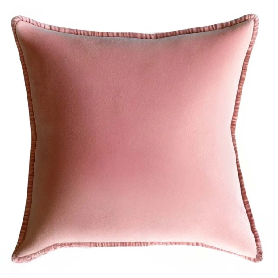 DUSTY PINK STONEWASHED VELVET CUSHION