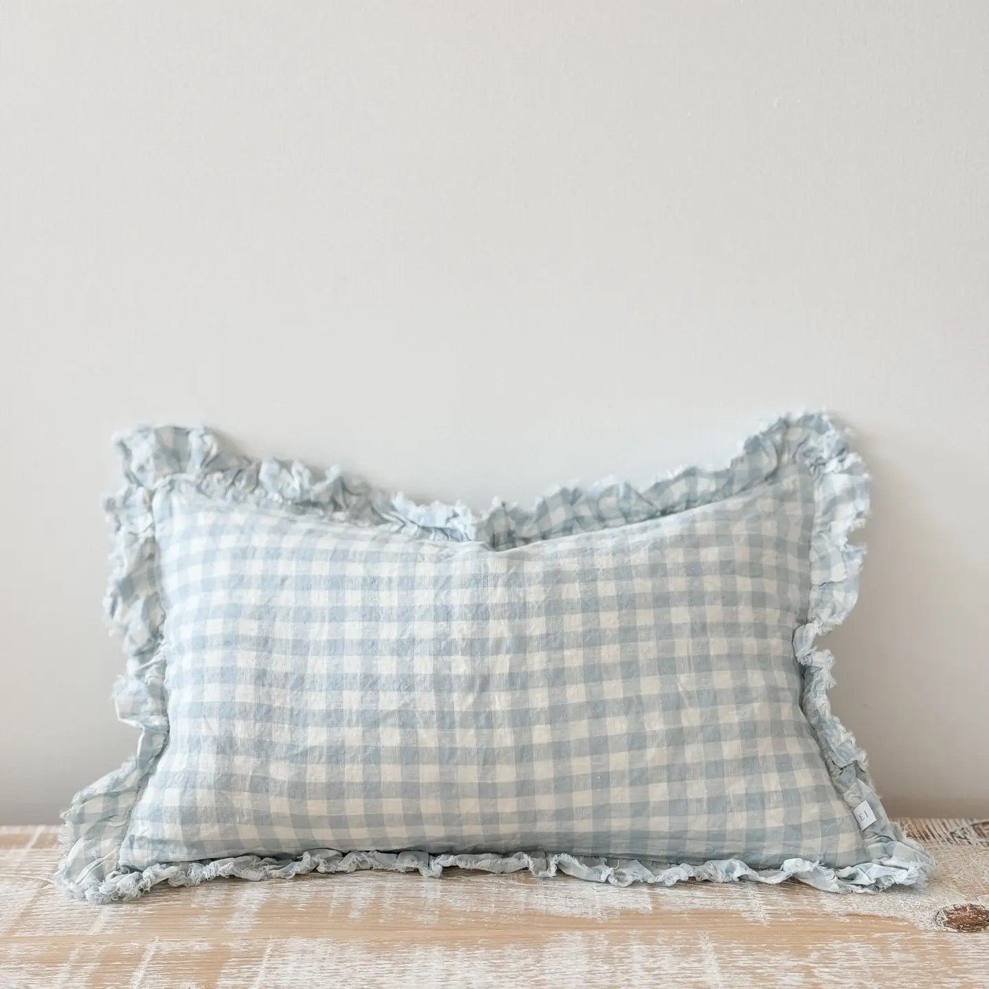 Hallie Blue Gingham Cushion 50x30cm