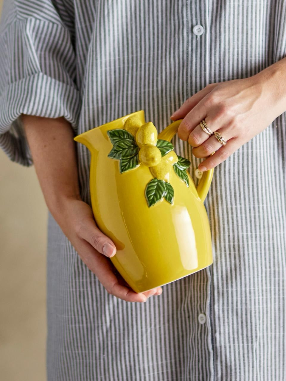 Limone Jug, Yellow, Stoneware