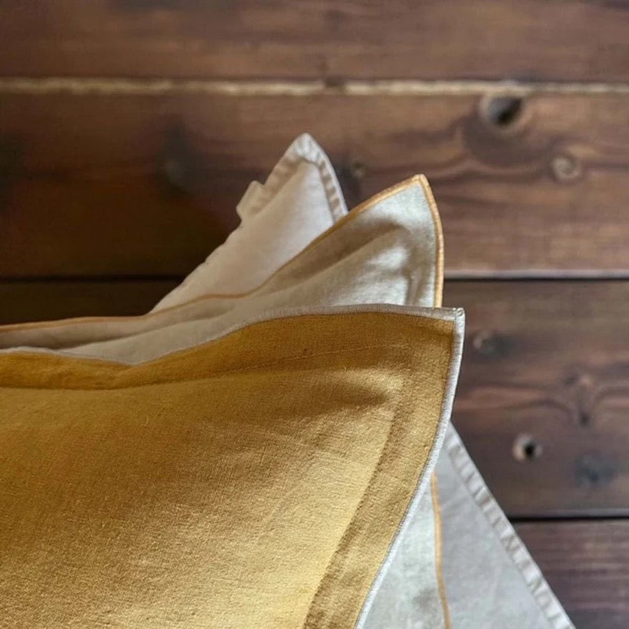 SAGE GREEN/OLIVE LINEN MIX CUSHION 50cm