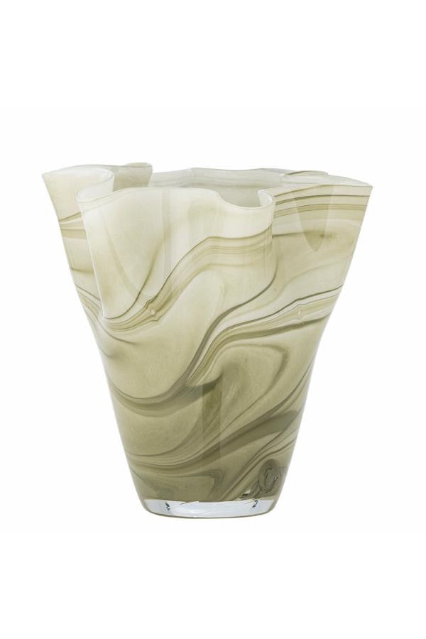 Toryn Vase, Green, Glass