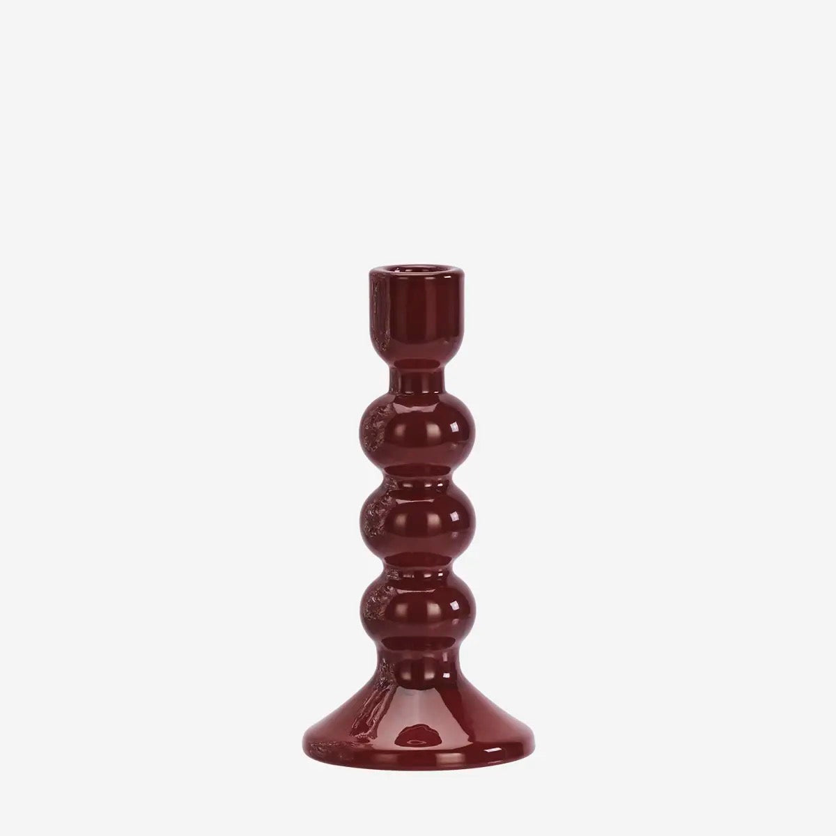 GLASS CANDLE HOLDER - Maroon - 2 sizes