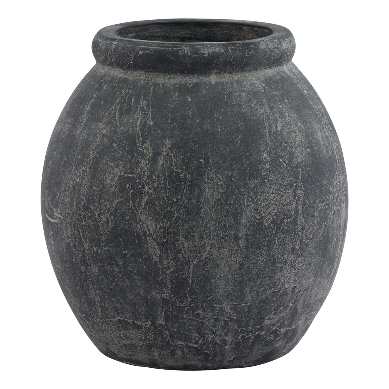 Hill Interior - Amalfi Grey Jar Shaped Planter