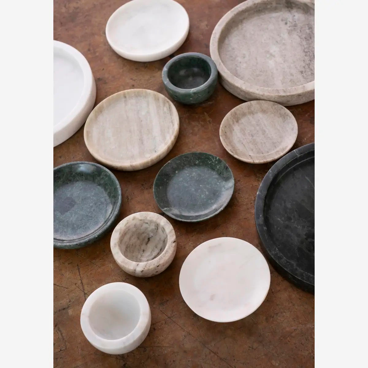 ROUND MARBLE TRAY - White