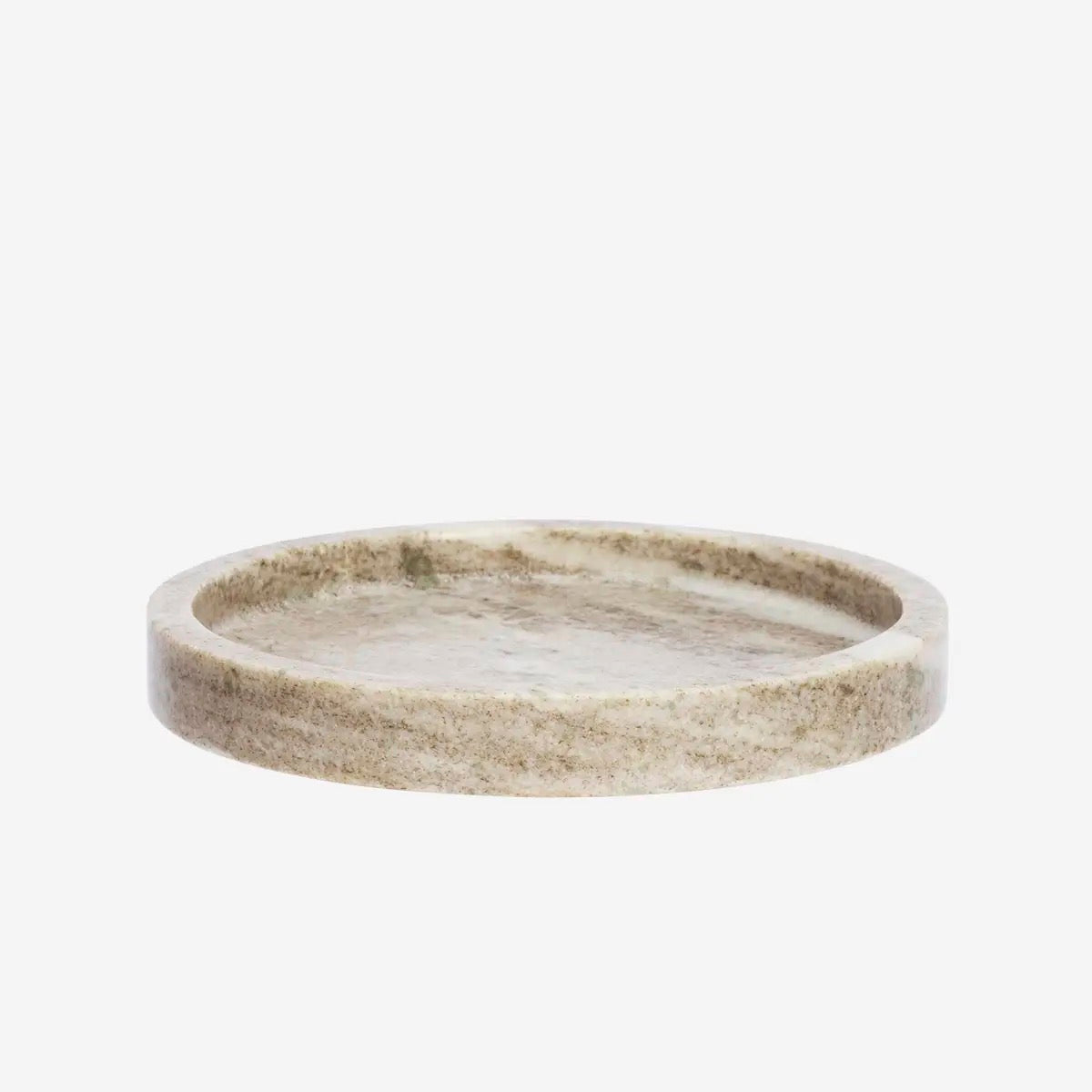 ROUND MARBLE TRAY - BEIGE