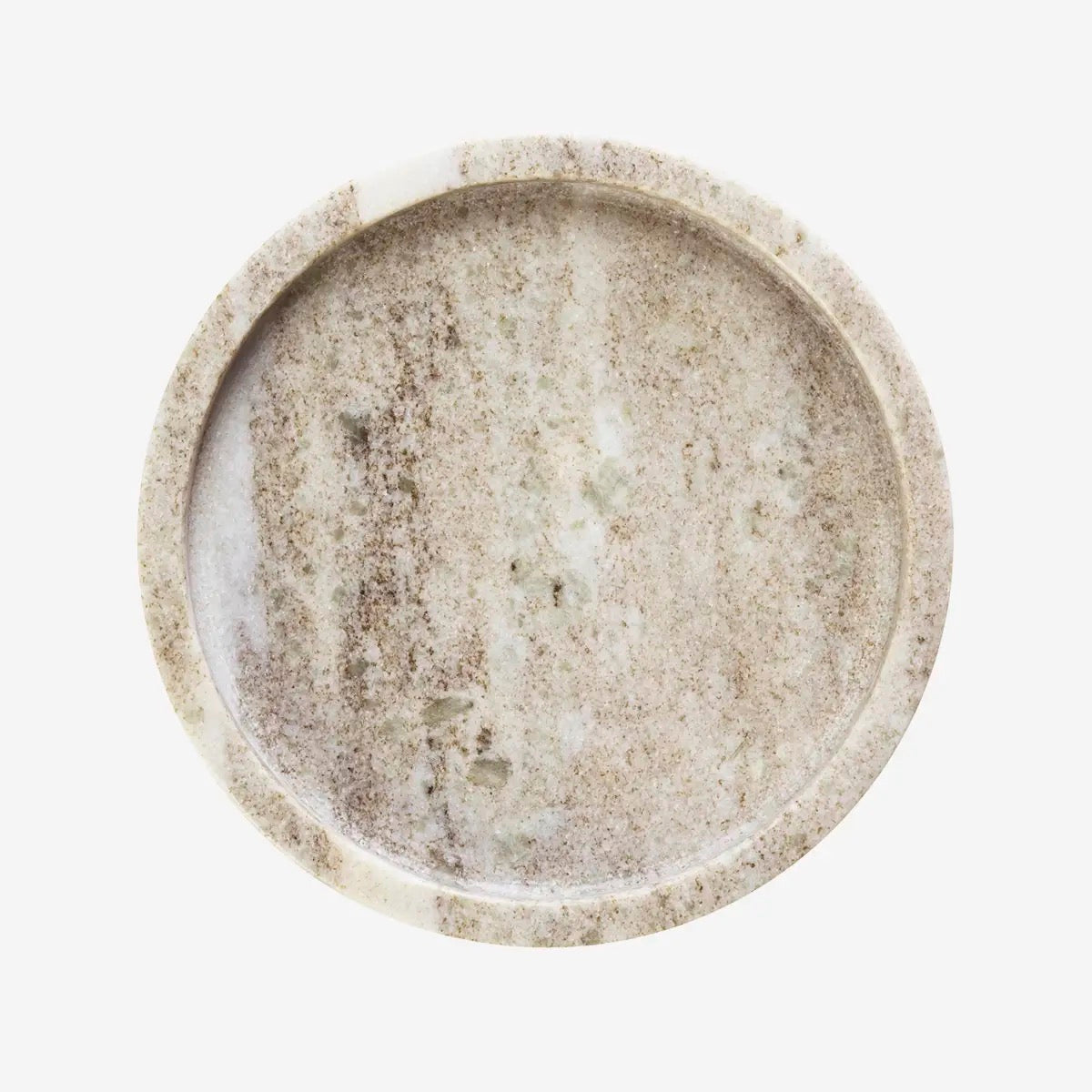 ROUND MARBLE TRAY - BEIGE
