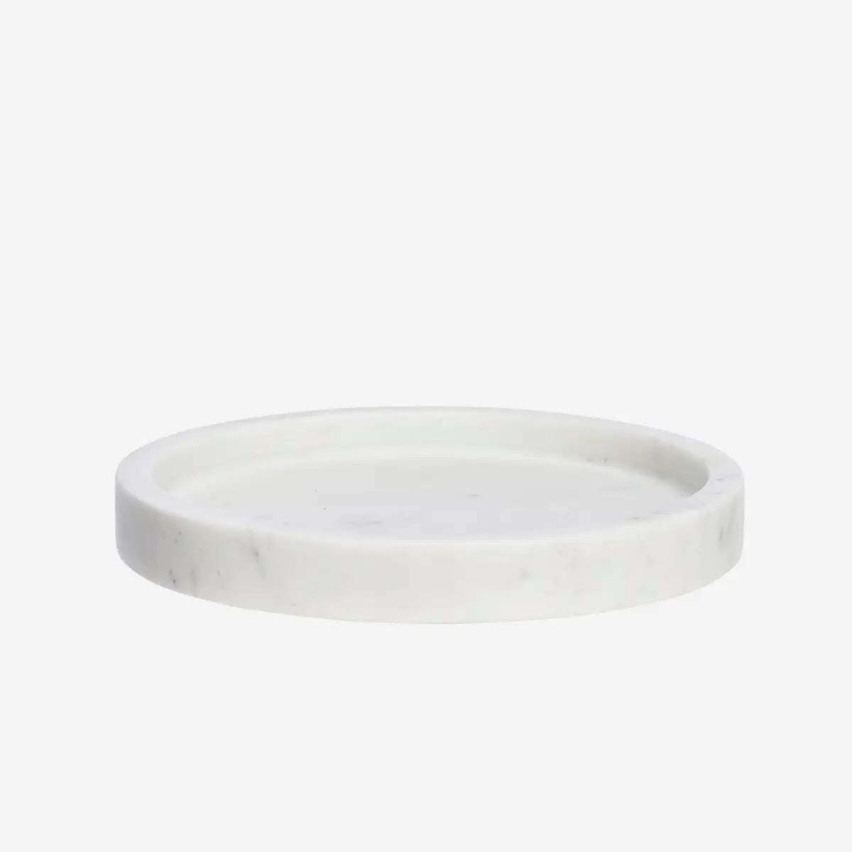 ROUND MARBLE TRAY - White