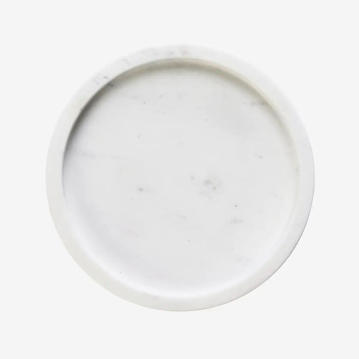 ROUND MARBLE TRAY - White