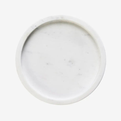 ROUND MARBLE TRAY - White