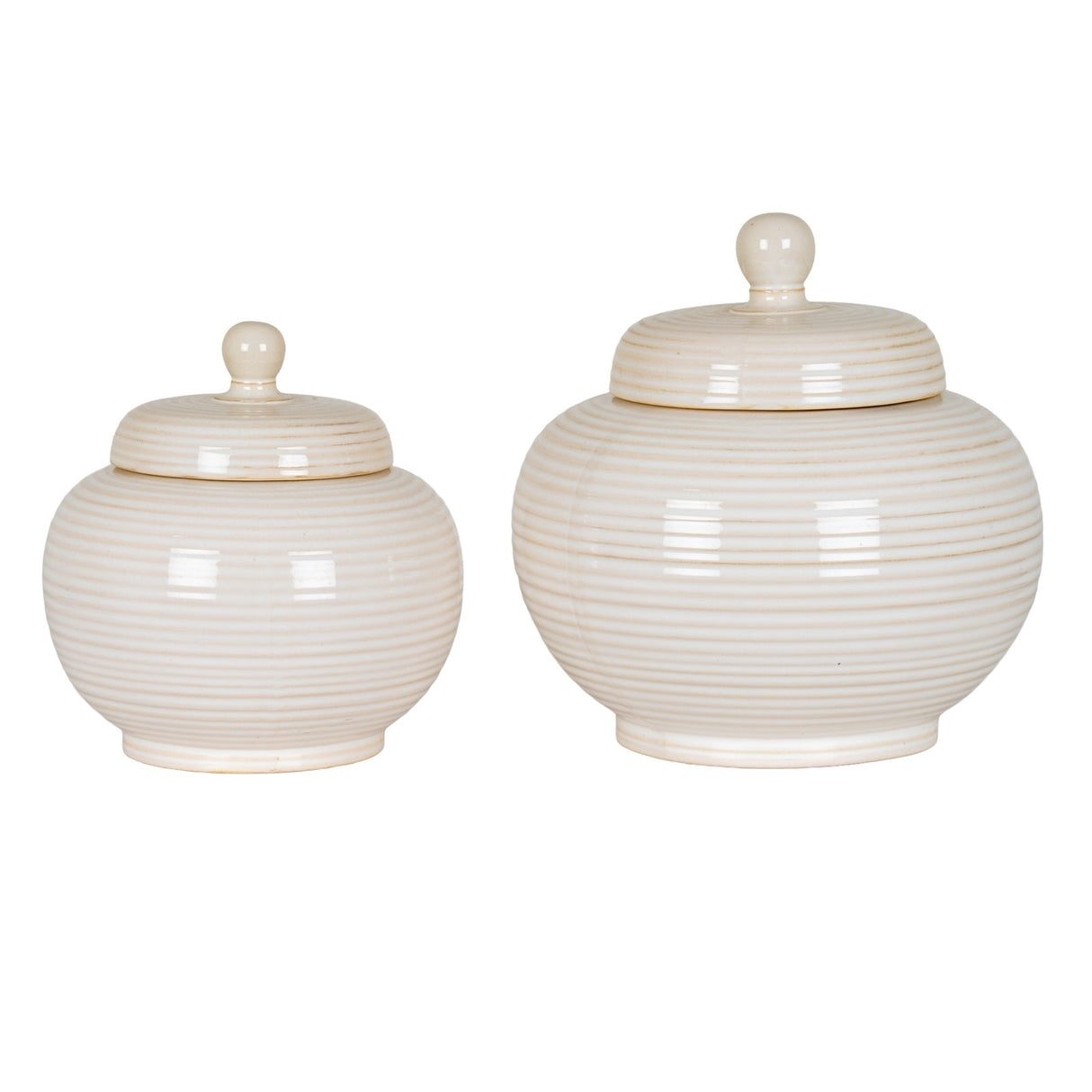 Neva Lidded Ceramic Jar - 2 sizes