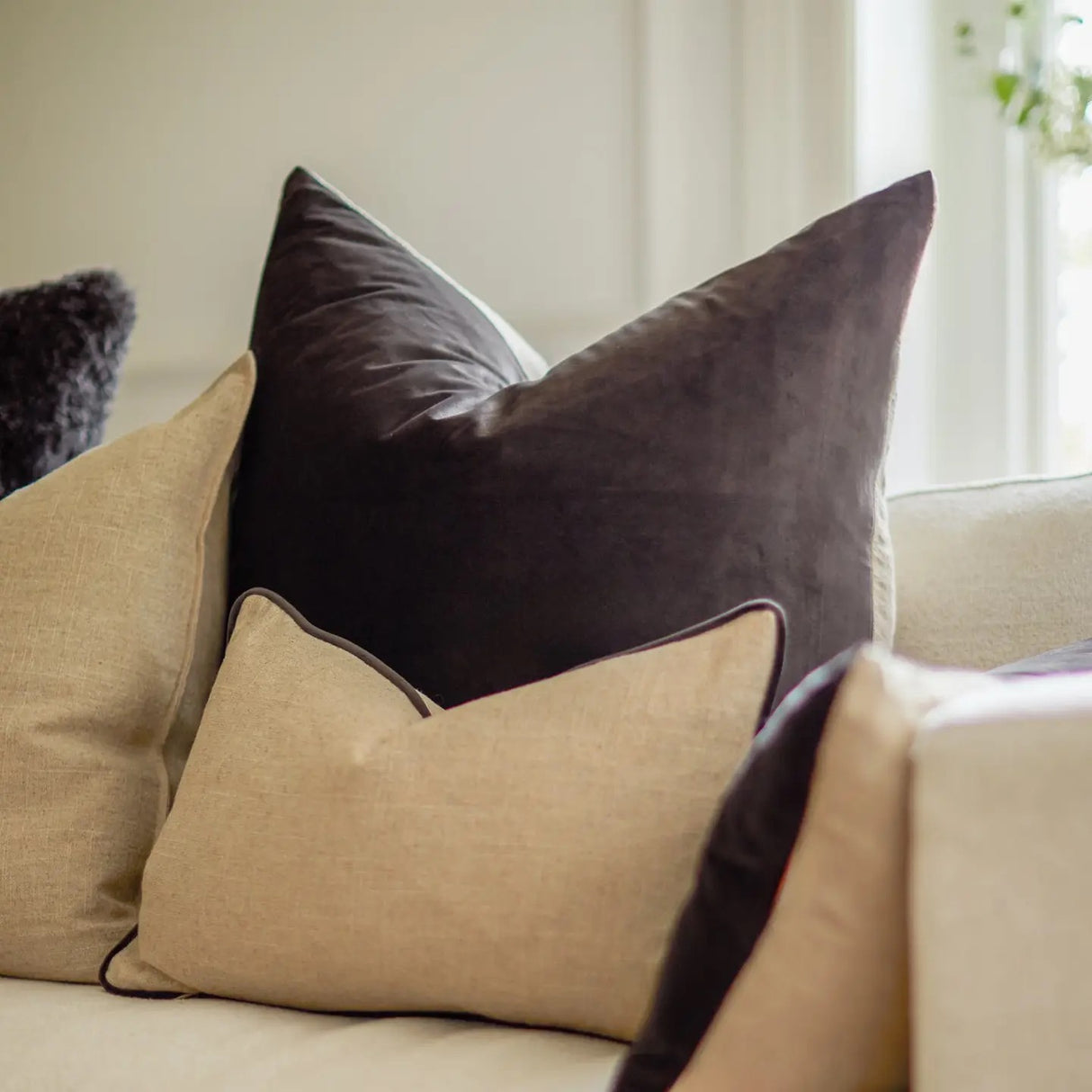 Bertie Small Oblong Cushion | Ramie Cotton | Natural