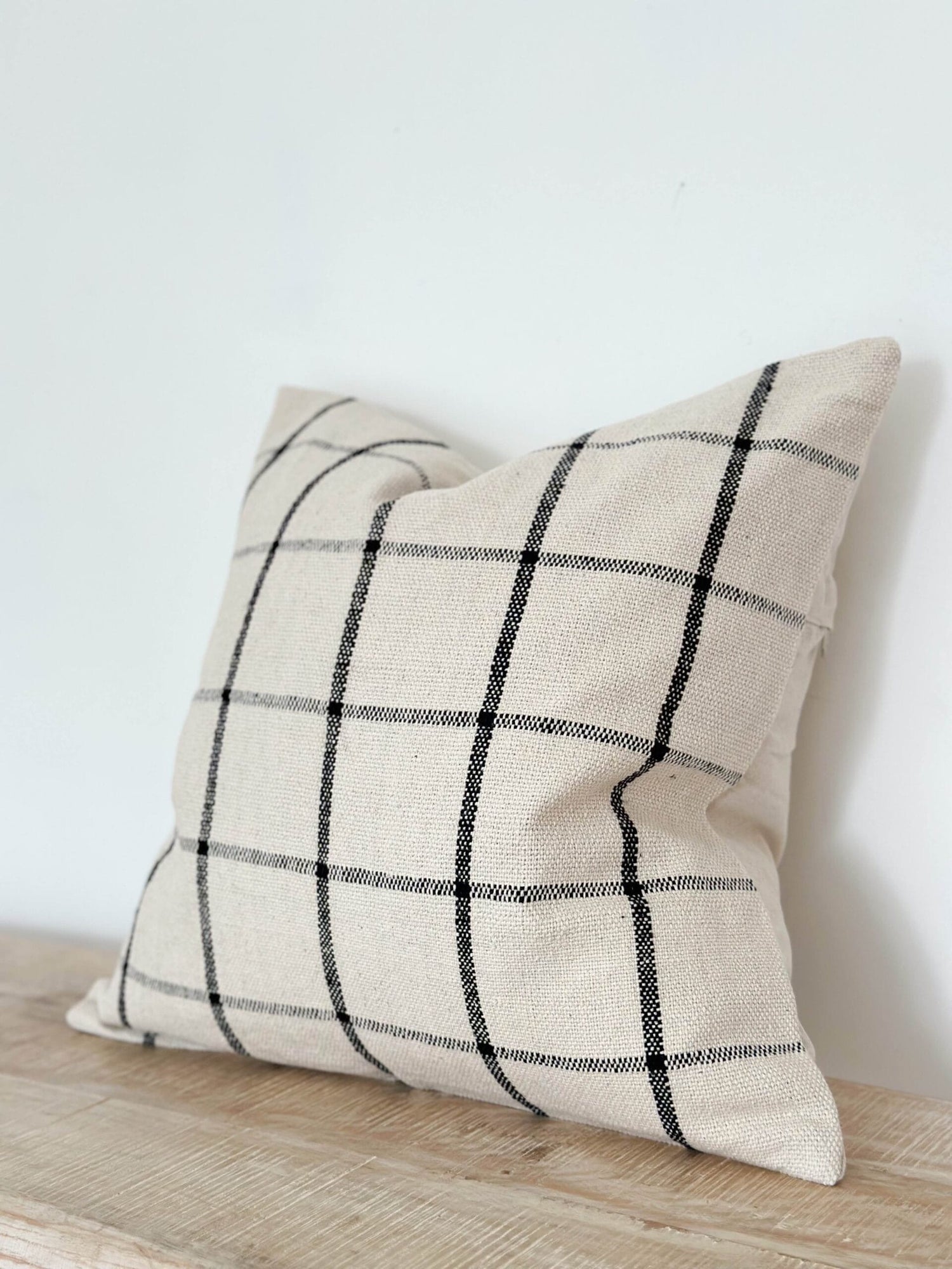 India Black & Cream Square Cushion