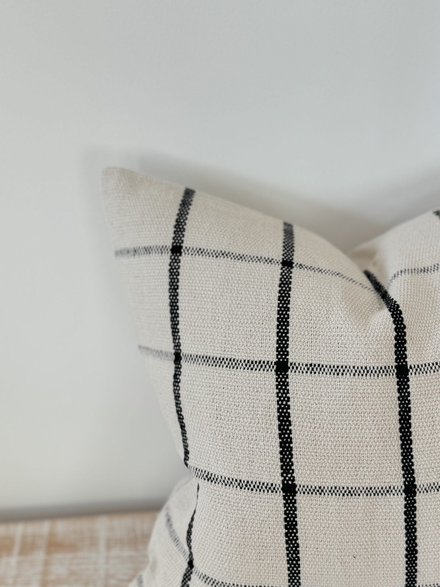 India Black & Cream Square Cushion