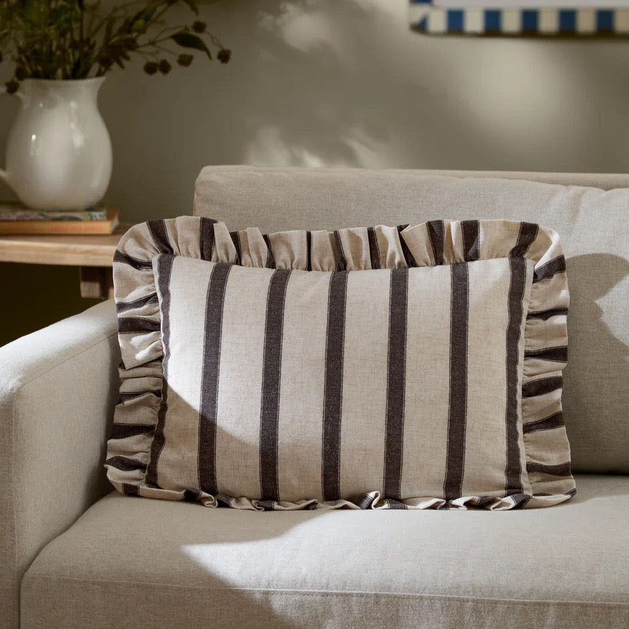 Connie Striped Ruffle Cushion - 4 Colours