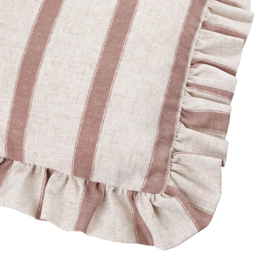 Connie Striped Ruffle Cushion - 4 Colours