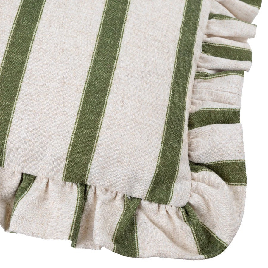 Connie Striped Ruffle Cushion - 4 Colours