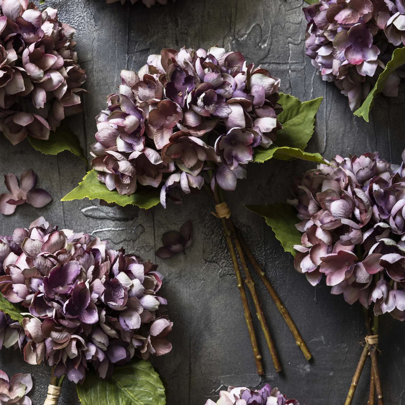 Abigail Ahern - Artificial Hydrangea, Bunch, Damson